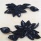 1 Piece Elegant Black Flower Beaded Sequin Applique Patch Iron On 5.75" Costume Accessory